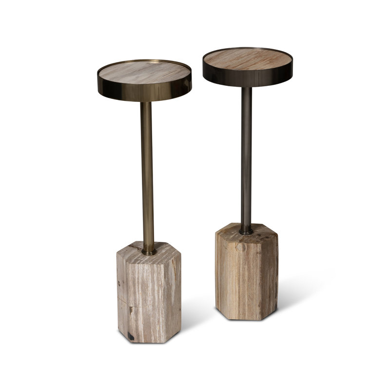 Relique Dinah Drink Table, Brass, Natural Light