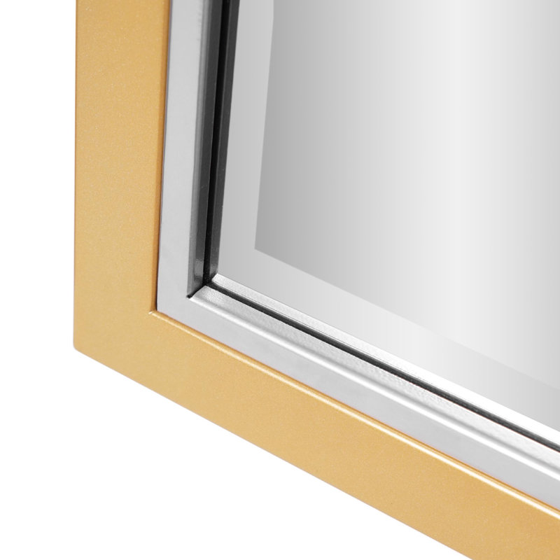 Miroir de salle de bain Wilguy, 30 po x 40 po, Laiton brossé / chrome