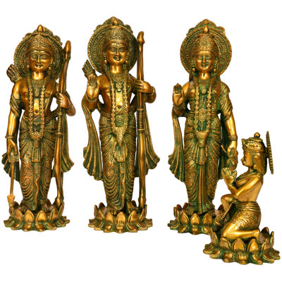 Ensemble de sculpture en laiton 17 po Rama Durbar Royal Court