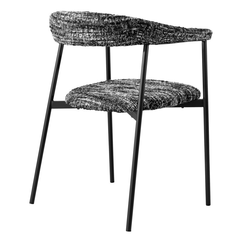 Julio Upholstered Arm Chair, Boucle Sonata Black