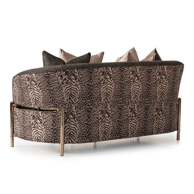 Lisbon 71'' Chenille Round Arm Loveseat, Onyx Chenille