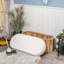 Banc de rangement en velours beige Aguirre