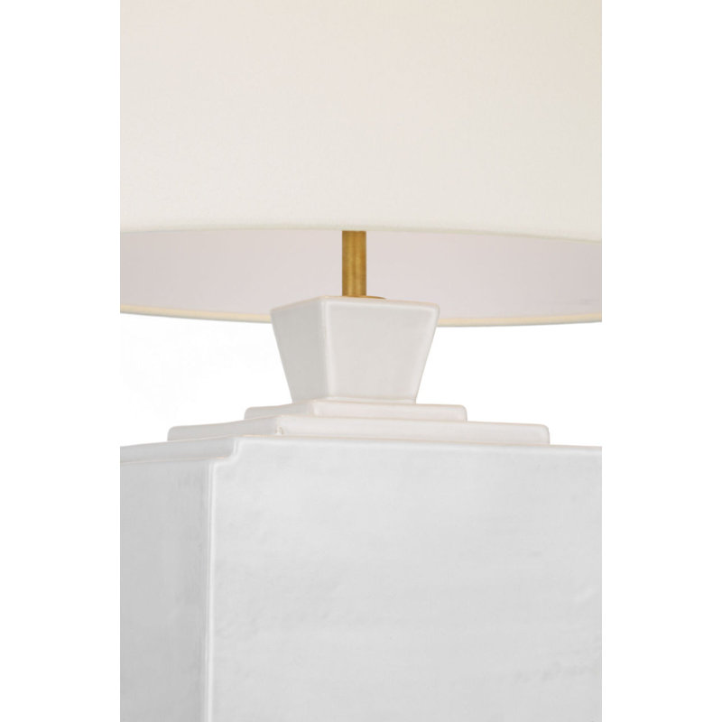 Meurice 27" Table Lamp with Linen Shade, Venetian White