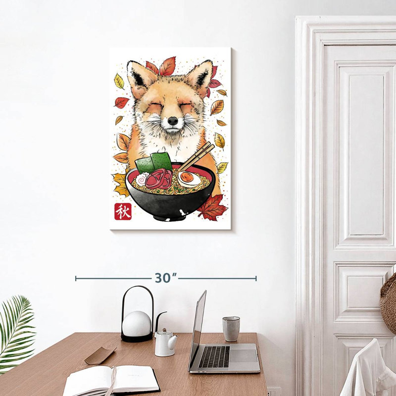 Brampt, feuilles de renard et ramen, H 30 po x l 20 po