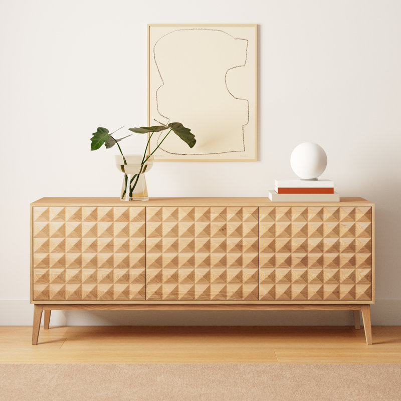 Abbie 71" Wood Sideboard in American White Oak, Oak