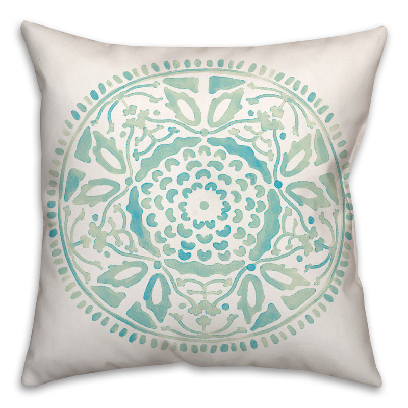 Housse et insert de coussin extérieur d'extérieur, Teal/Blue, Floral 3