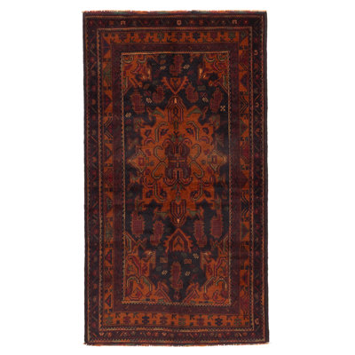 Teimani Black, Rust Rug 3'8" x 6'8"