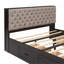 Grand lit plateforme en bois avec tête de lit, 4 tiroirs et range-chaussures, construction en pin massif, assemblage facile, espresso-1929605944
