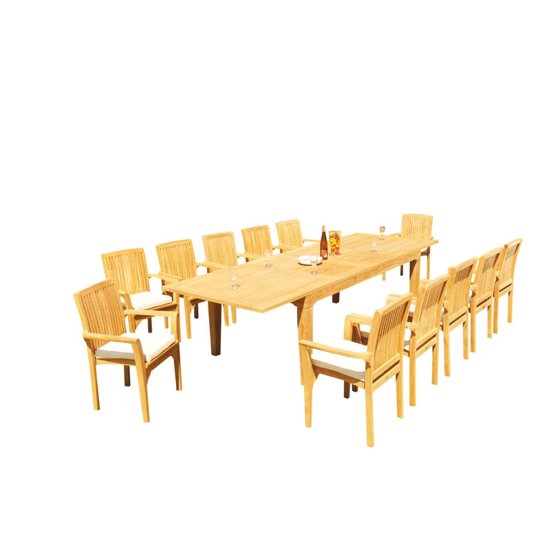 Caranas Outdoor 13 - Piece Teak Dining Set
