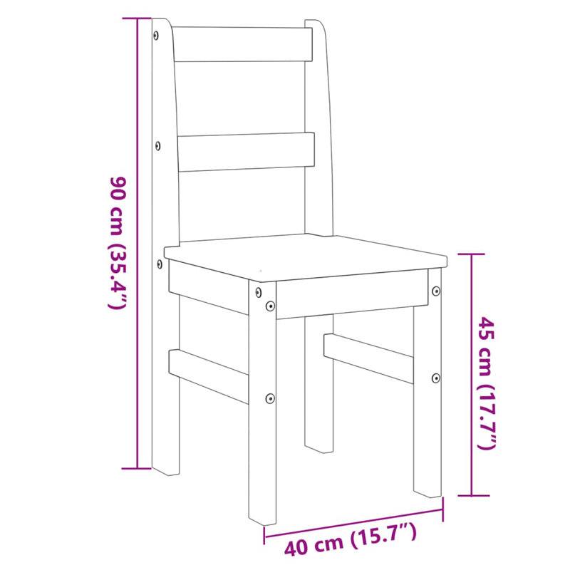 Aquan 45cm H Solid Wood Side Chair, Grey/Brown