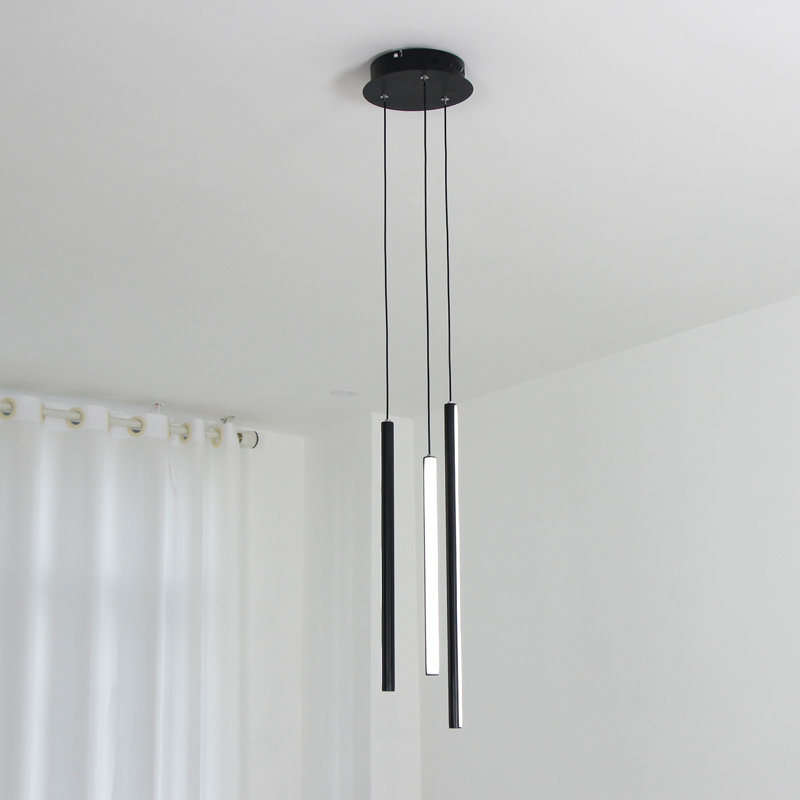 Luminaire suspendu moderne avec lustre moderne pour îlot de cuisine à intensité variable, Trois lumières
