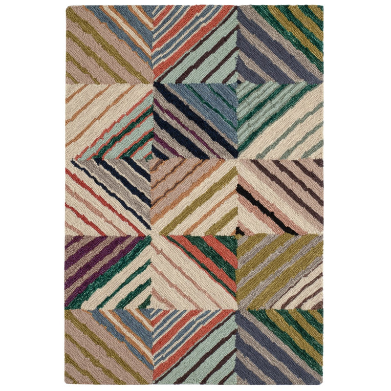 Potter Multi Hand Micro Hooked Wool Rug, Rectangle 7'6" x 9'6"