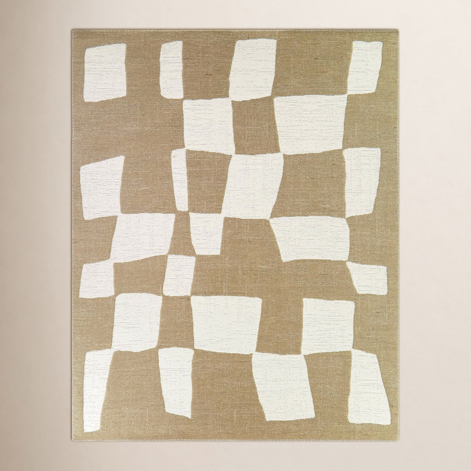 Craton Tan White Abstract Jute Rug, Rectangle 7'10" x 10'