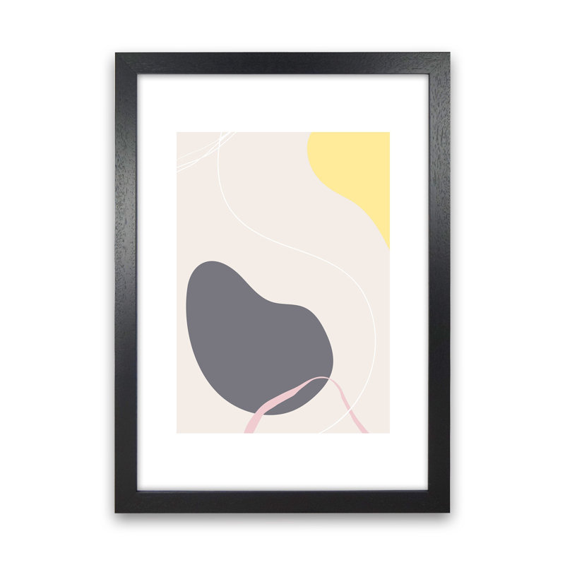 Mila Pink Abstract N19 by Pixy Paper - Print, 42cm H x 29.7cm W x 3cm D, Black Framed
