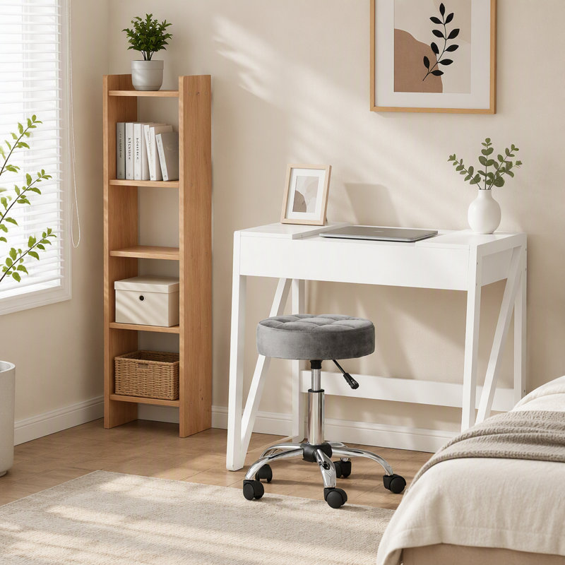 Tabouret de bureau à roulettes avec rehausseur réglable en hauteur