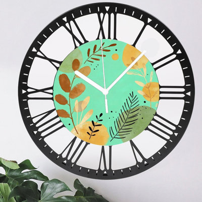 Horloge murale ronde en fer 10 po avec mouvement à quartz silencieux, chiffres romains, impression UV