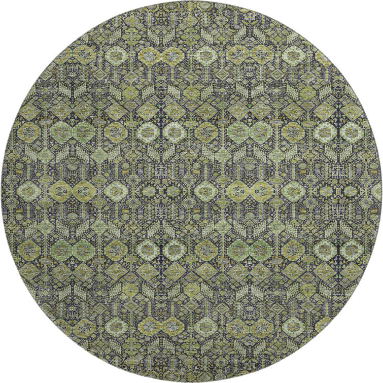 Premium Machine Washable Cerrito AMF574 Green Rug