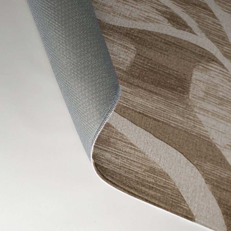 Tapis beige abstrait intérieur et extérieur, Rectangle 5 pi x 7 pi