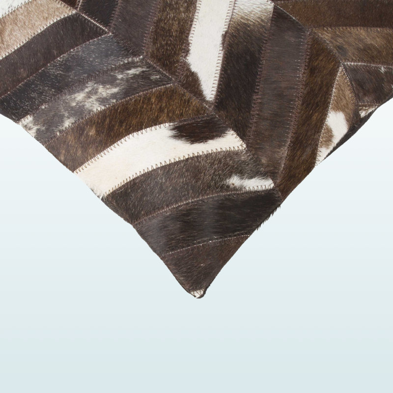 Coussin Chevron, Brun / Blanc, Coton