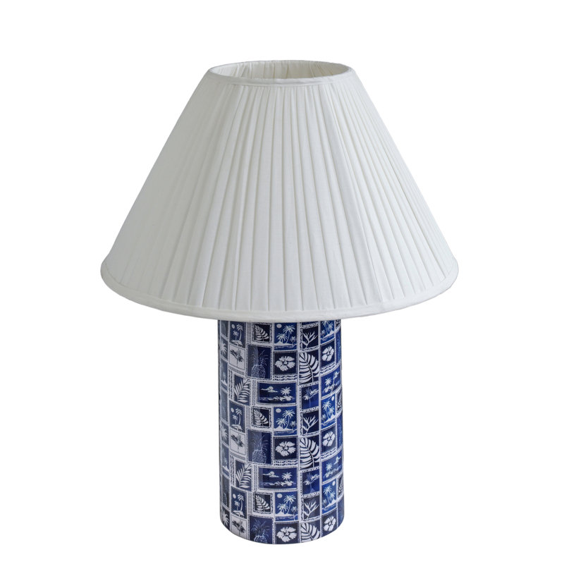 Lampe de table plissée bleue Stamp