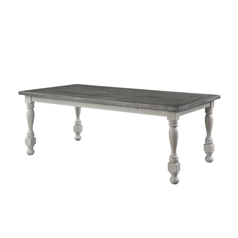 Laurane Pine Solid Wood Dining Table, Gray