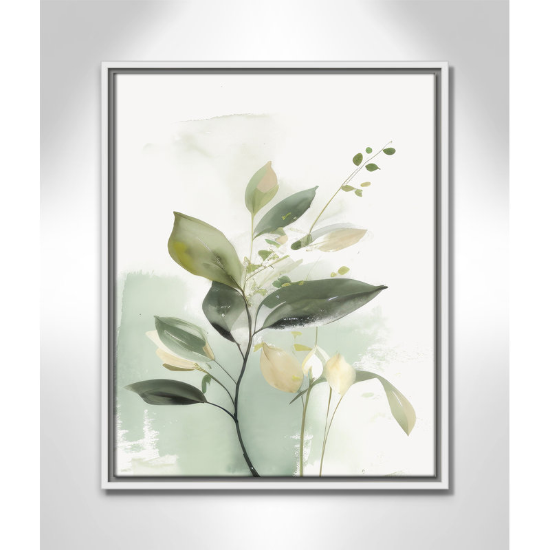 «Greenery Serenade II» par Irena Orlov, Toile avec cadre, Flotteur blanc, 17.5'' W x 21.5'' H
