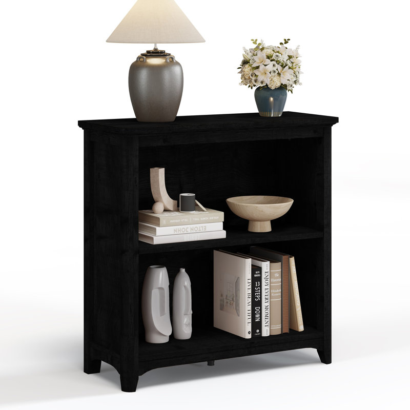 Aust Farmhouse 2 Tier Bookcase, Black Oak