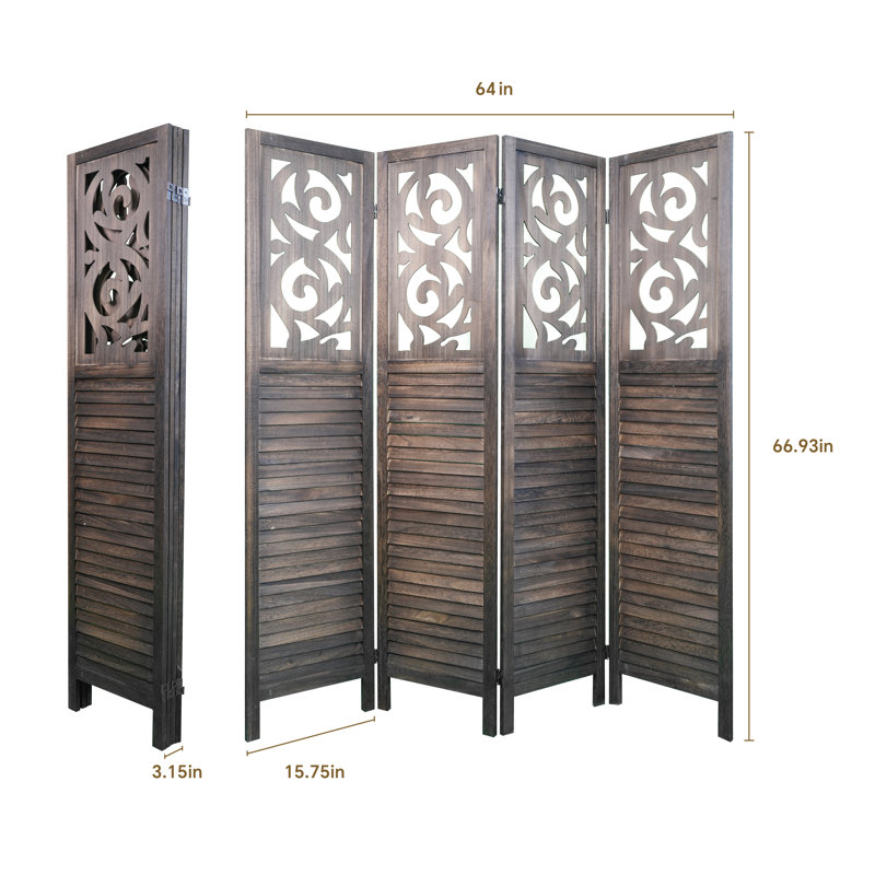 Cloisons, cloison de 6 pi en bois sculpté, 4