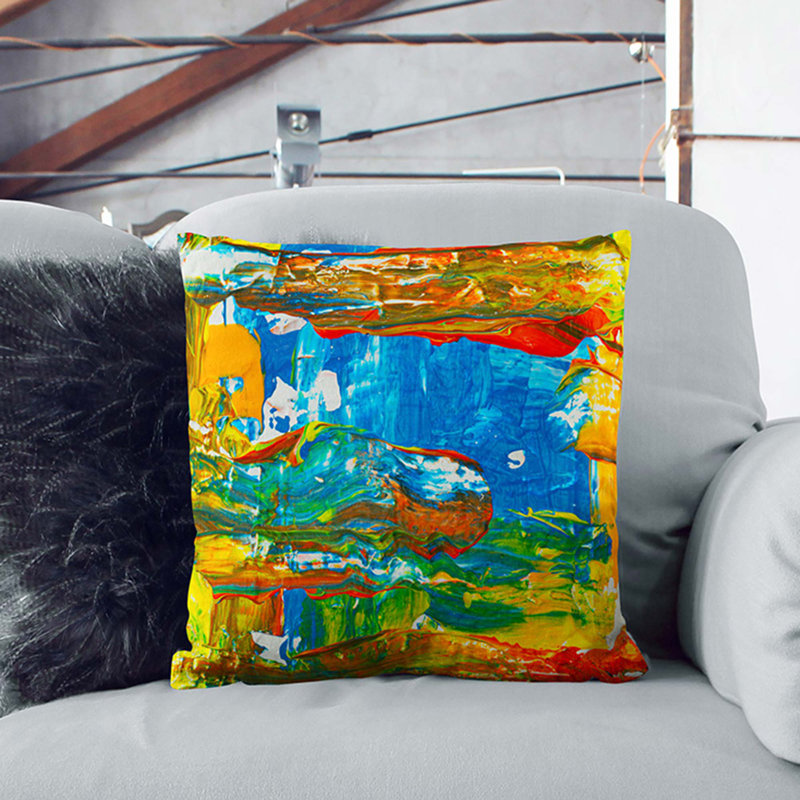 Abstract Square Throw Cushion, Stone, 55 x 55 cm