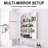 Rectangular Recessed Or Wall Mount Aluminum Frameless Medicine Cabinet Mirror With Adjustable Glass Shelves-894689150