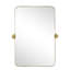 Miroir de salle de bain mural rond en métal brossé H 30 po x l 20 po Aura-72292226-68333609