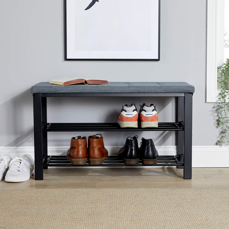 Sleaford Grey 2 Shelf Linen Shoe Bench