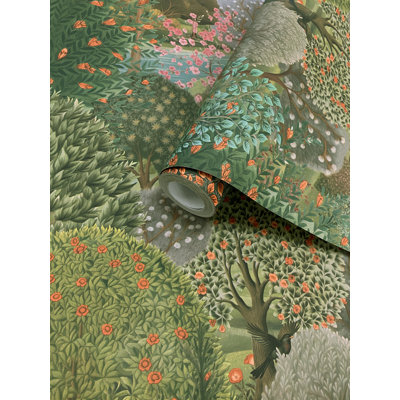Tree Tapestry Green Non-Pasted Wallpaper