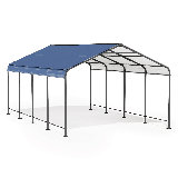 Abri d'auto 20 x 12 pi avec toit en acier galvanisé