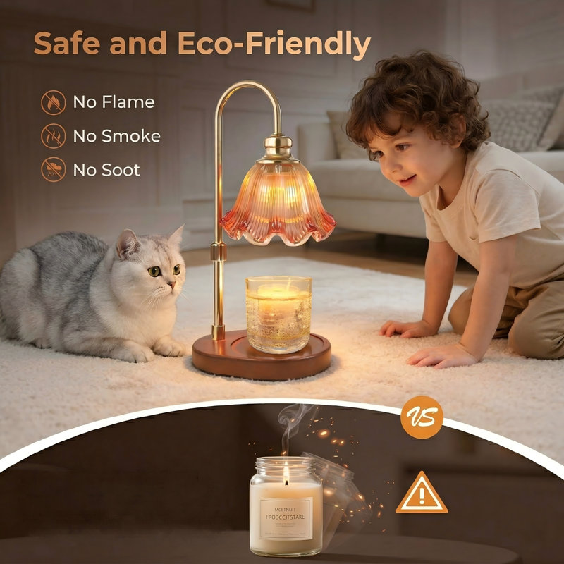 Lampe de bougie avec gradateur à intensité variable: Cadeaux d'anniversaire pour les femmes et décorations de Noël pour la maison - Cadeaux de lampes de bougie pour maman - Éléphant blanc