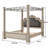 Gudino Canopy Bed – Gray Panel, Pecan Veneers, Traditional Wood Poster Bed-75186937