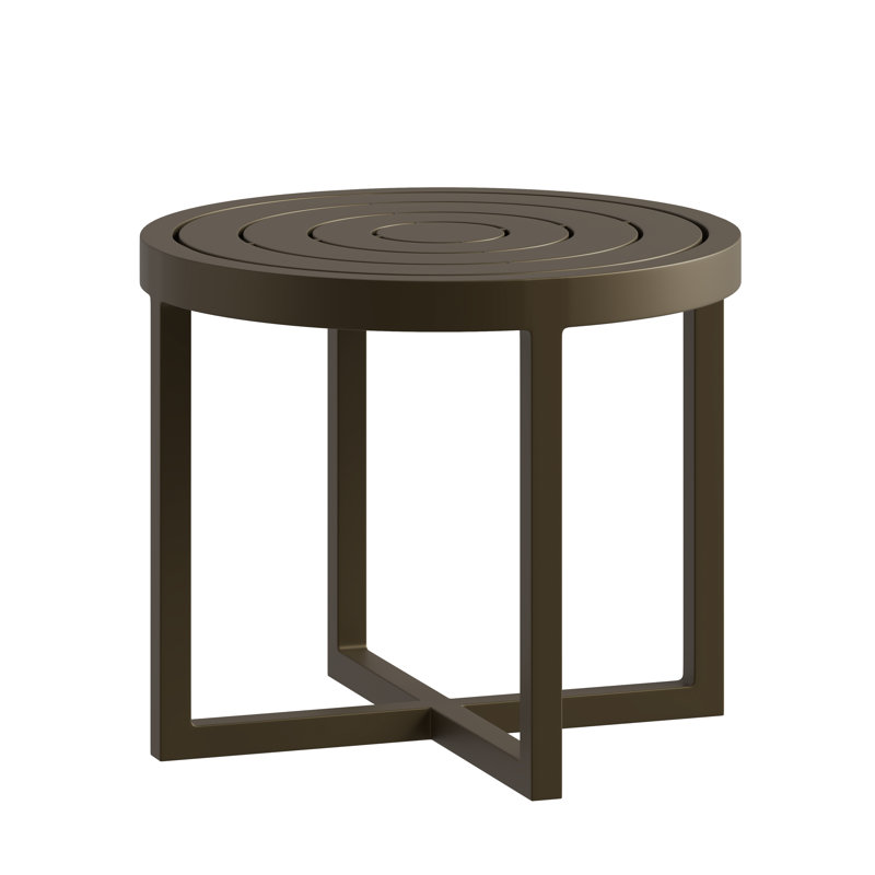 Round End Table, Hazelnut