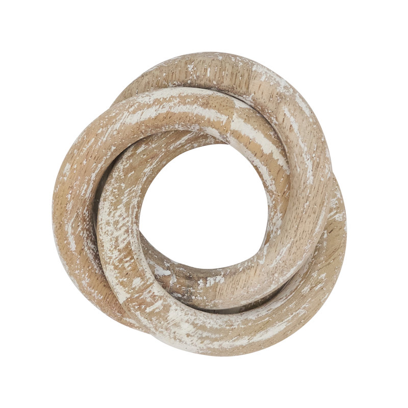 Wooden Interlock Dinner Napkin Ring, White