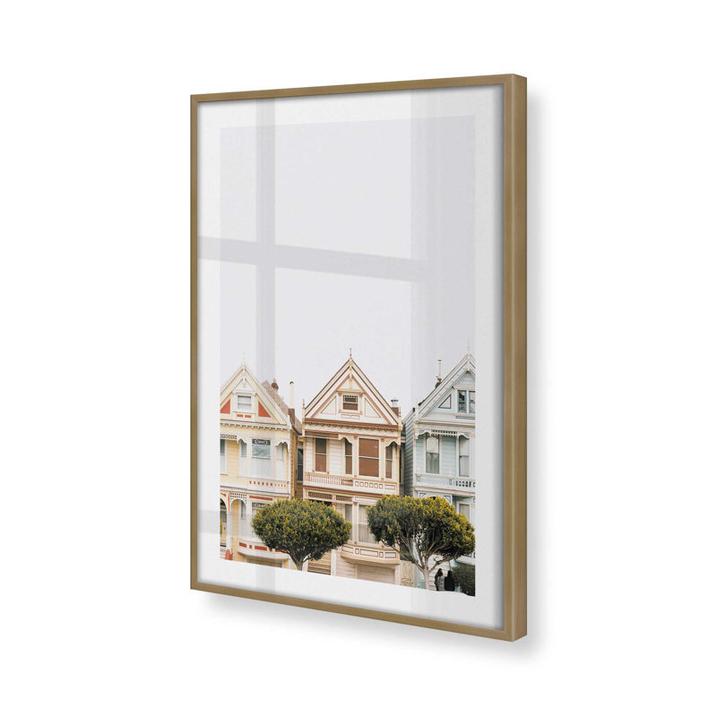 Imprimé fantaisiste architectural, Cadre doré brossé, H 11,25 po x l 9,25 po x P 1,25 po