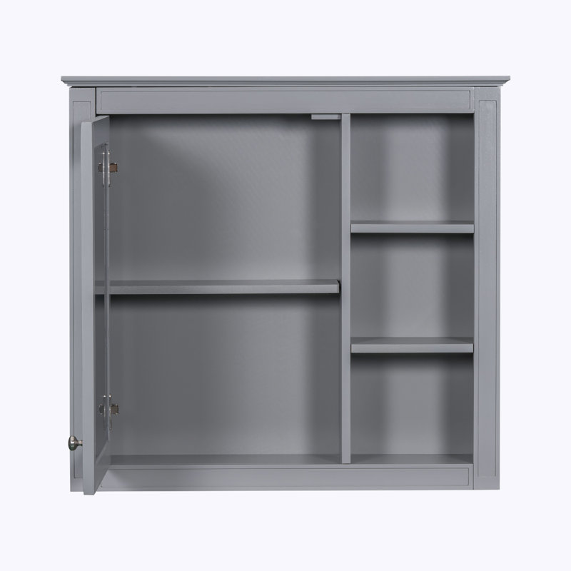 Armoire de rangement à pharmacie avec miroir, Gris