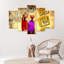 Africa Women Abstract - 5 Piece No Frame Set on Canvas-98402113