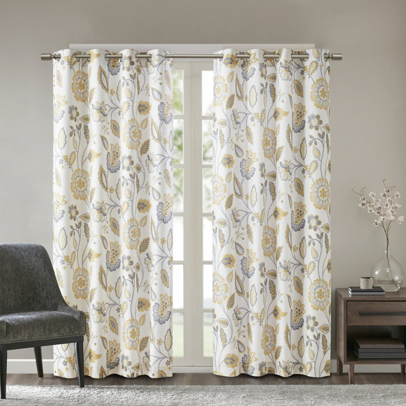 Panneau de rideau simple obscurcissant en polyester, Jaune, l 50" x L 84"