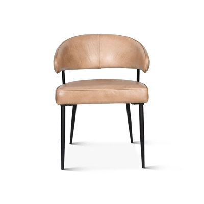 Fauteuil en cuir Atoka ivoire antique