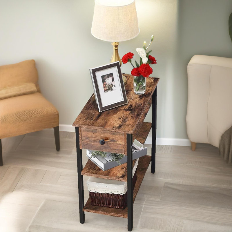 Biscette Nighstand With 2 Shelves and Drawer