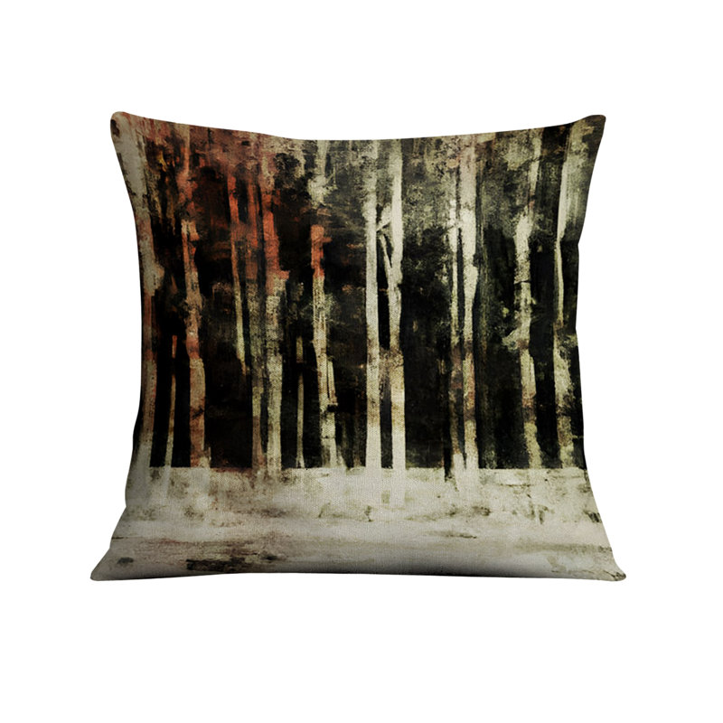 Coussin décoratif avec insert, Noir / rayé brun / abstrait 3, H 20 po x l 20 po