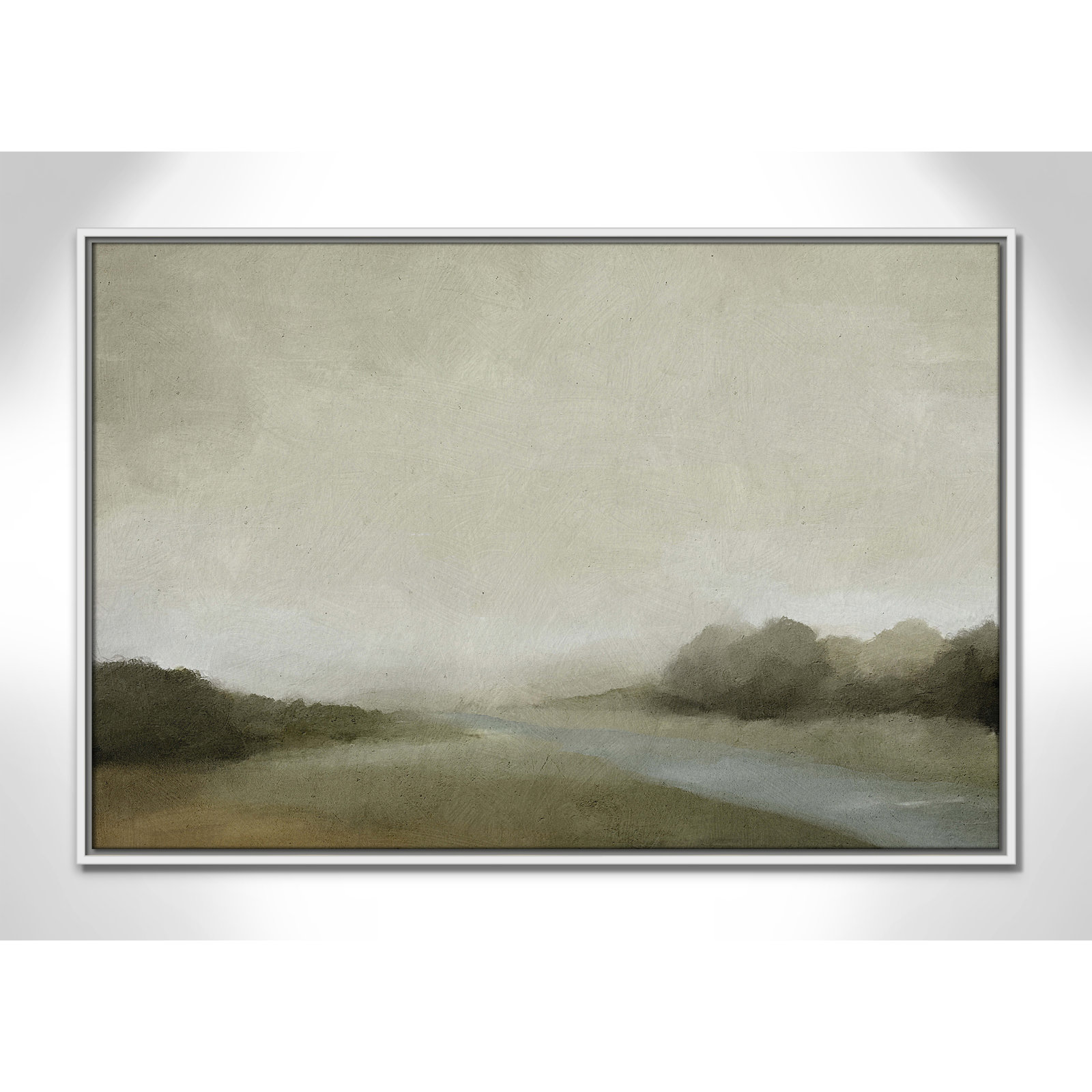 Vanora "Lovers Creek" Painting, 25.5" H x 37.5" W, White