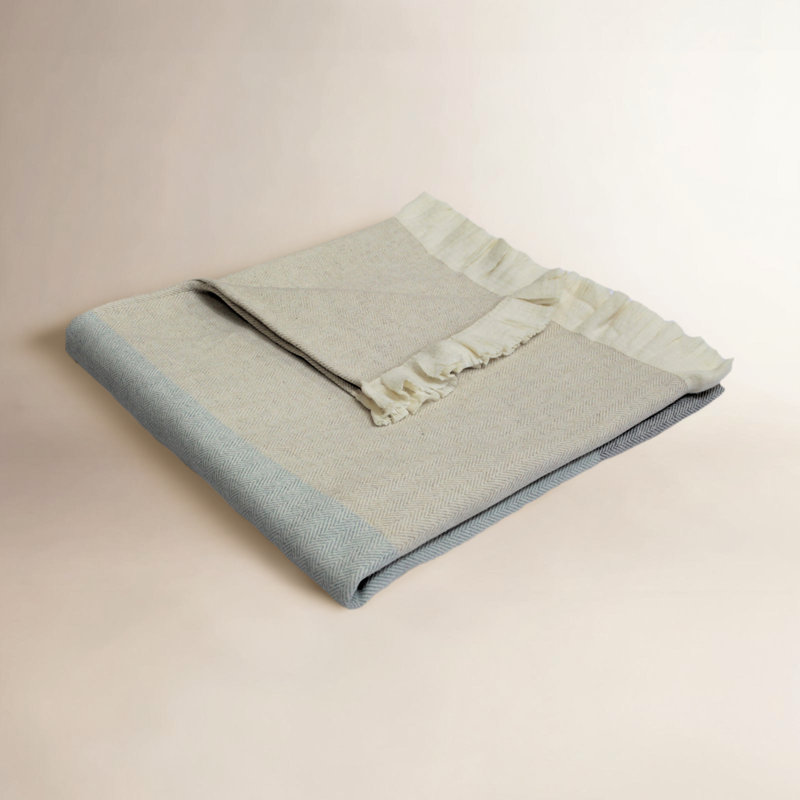 Couverture en flanelle de coton 100% Kamilo, L 90 po x l 96 po