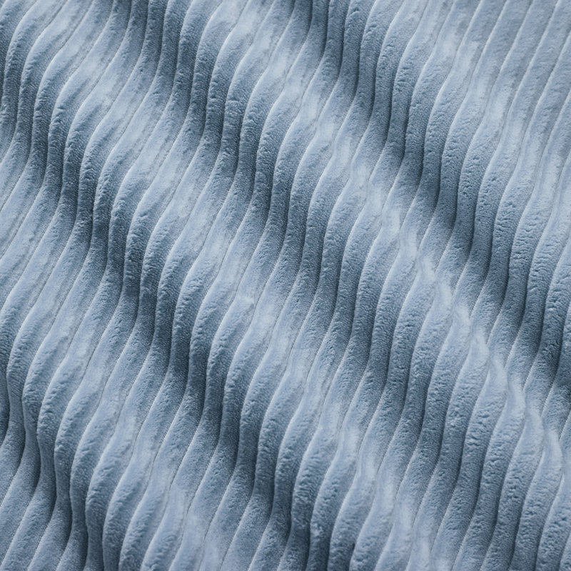 Sofa de coin avec coussins en velours côtelé, Bleu