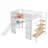 Multi-functional Full Size Loft Bed, Space-Saving Compact White Finish Metal and MDF Bed Frame
