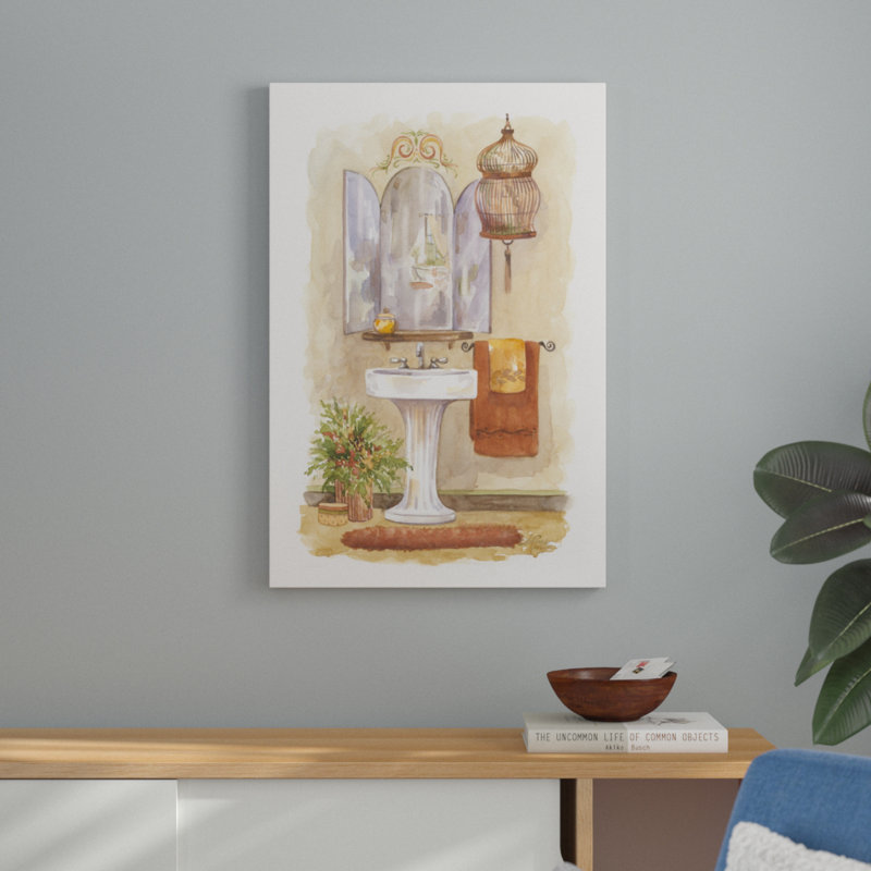 «Watercolor Bath in Spice I», peinture sur toile, H 36 po x l 24 po